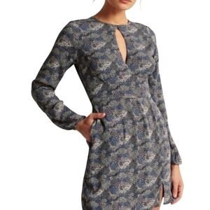 Abercrombie & Fitch Fit to Flatter Ditsy Floral Long Sleeve Keyhole Mini Dress